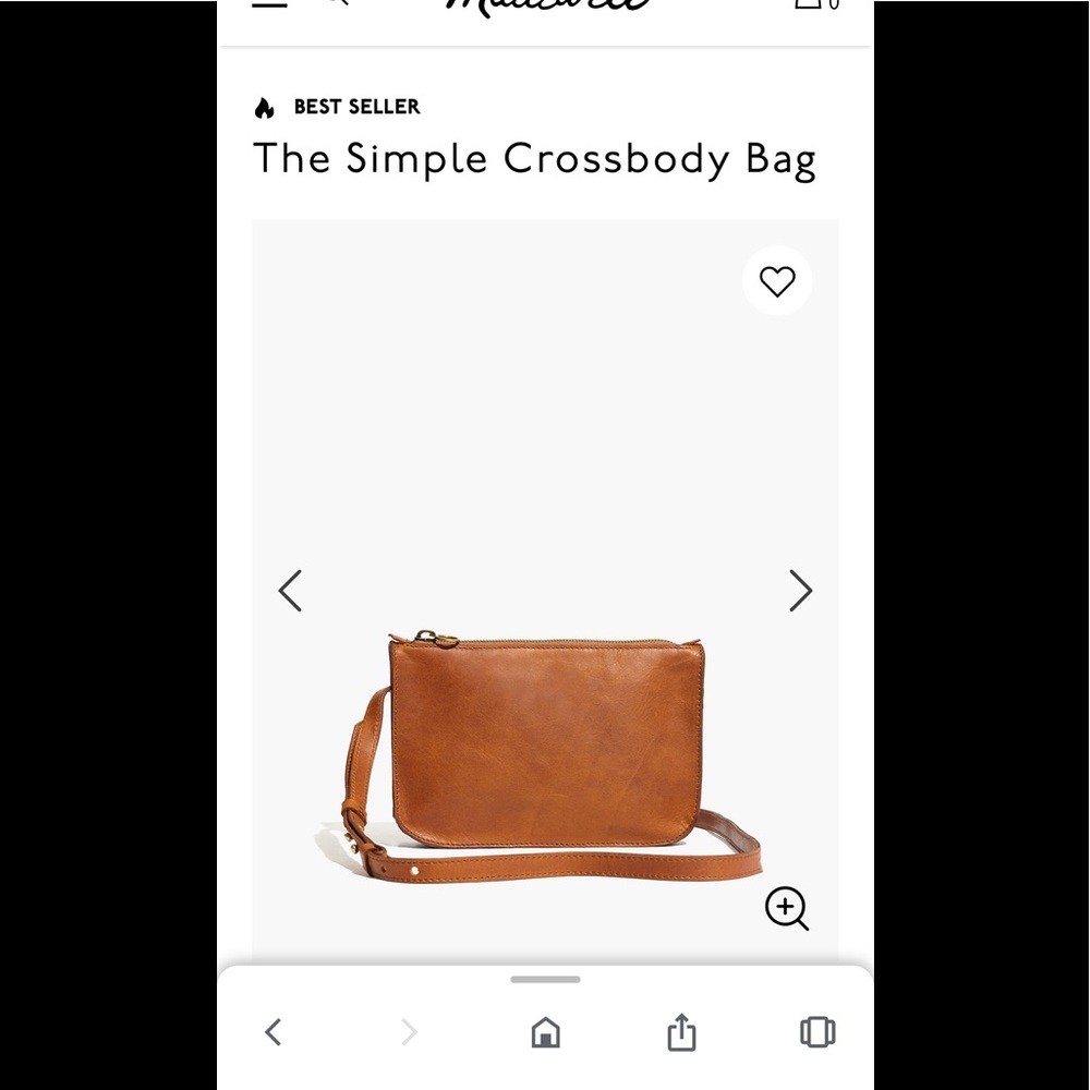 Madewell Crossbody brown leather bag, NWT